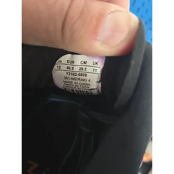 361 Degress Men's Meraki 4 Athletic Running She Blue Black Size 12M - Picture 4 of 8